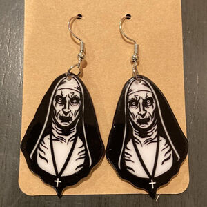 The Nun Halloween earrings